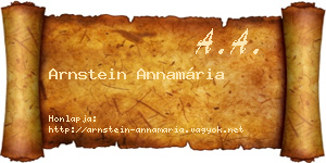 Arnstein Annamária névjegykártya